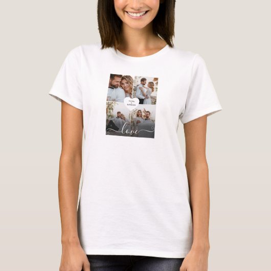 Entwerfen Sie Ihre eigene Liebe Collage Fotografy T-Shirt (Vorderseite)