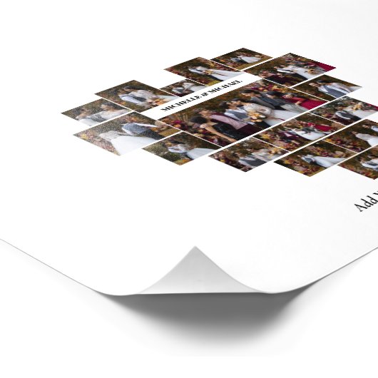 Entwerfen Sie Ihre eigene Liebe Herz geformt FotoC Fotodruck (Ecke)