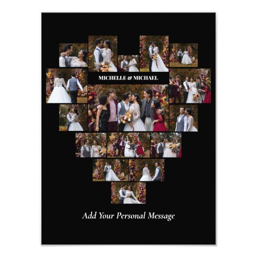 Entwerfen Sie Ihre eigene Liebe Herz geformt FotoC Fotodruck (Vorne)