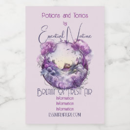 Entwerfen Sie Ihre eigene Lila Zauberburg Landscha Lebensmitteletikett