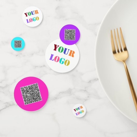 Entwerfen Sie Ihre eigene Logo- und QR-Code-Confet Konfetti (Gruppe)