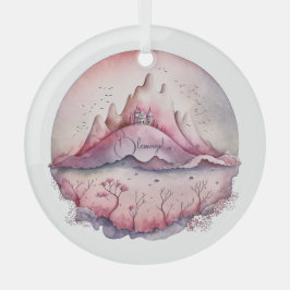 Entwerfen Sie Ihre eigene magische Burg & Gebirge Ornament Aus Glas