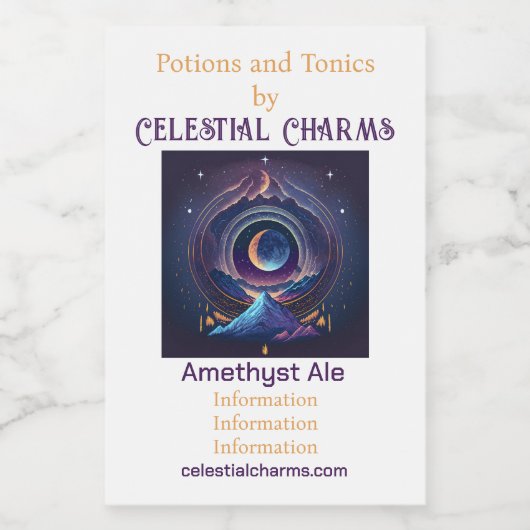 Entwerfen Sie Ihre eigene magische Landschaft Luna Weinetikett (Einzelnes Label)