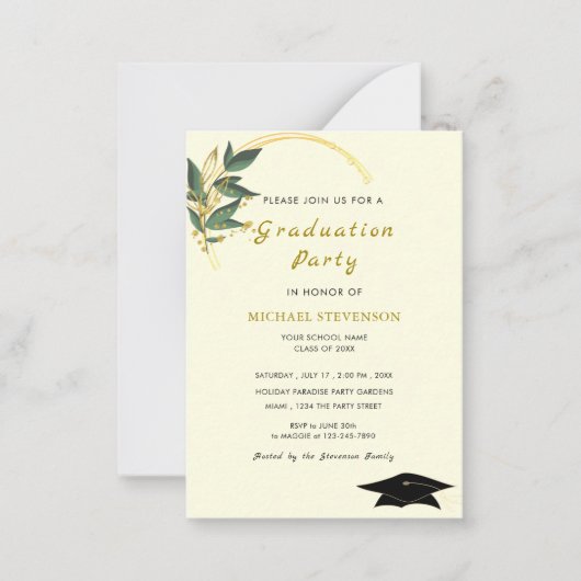 Entwerfen Sie Ihre eigene moderne Gold Abschluss E Mitteilungskarte (Vorderseite)