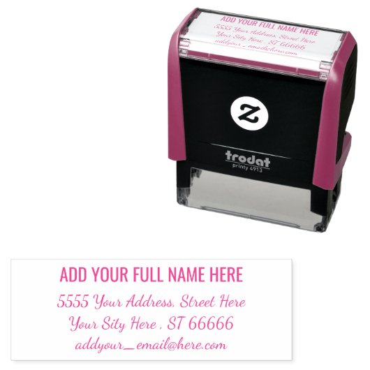 Entwerfen Sie Ihre eigene Namensadresse Selbstfarb Permastempel (Beispiel)