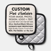 Entwerfen Sie Ihre eigene Personalisierte Leinwand Topflappen (Vorderseite/Rückseite)