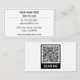 Entwerfen Sie Ihre eigene QR-Code-Werbebusinesskar Visitenkarte