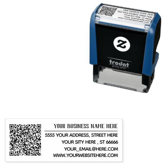 Entwerfen Sie Ihre eigene QR-Codeadresse Selbstfar Permastempel (Beispiel)