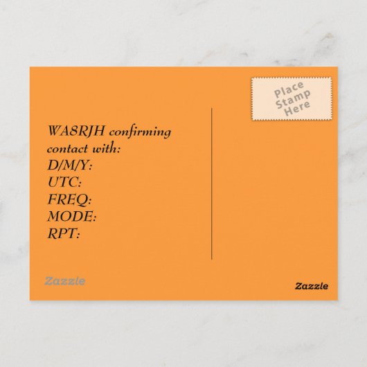 Entwerfen Sie Ihre eigene QSL HAM Radio Operator O Postkarte (Rückseite)