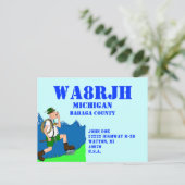 Entwerfen Sie Ihre eigene QSL HAM Radio Ops Yodele Postkarte (Stehend Vorderseite)