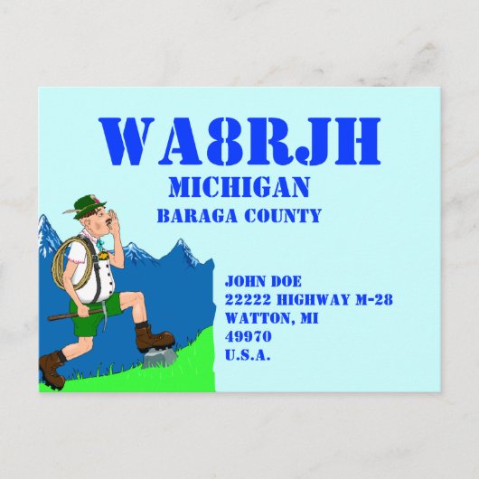 Entwerfen Sie Ihre eigene QSL HAM Radio Ops Yodele Postkarte (Vorderseite)