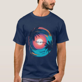 Entwerfen Sie Ihre eigene Retro Art Tropical Sunse T-Shirt