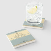 Entwerfen Sie Ihre eigene Retro-Buchabdeckung Steinuntersetzer (Seitenansicht)