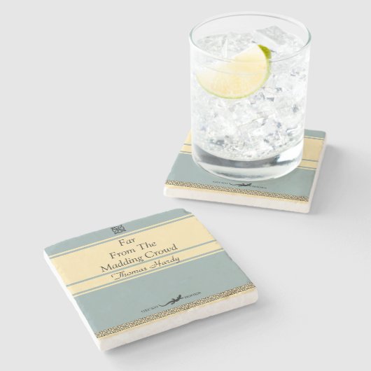 Entwerfen Sie Ihre eigene Retro-Buchabdeckung Steinuntersetzer (Seitenansicht)