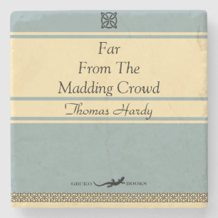 Entwerfen Sie Ihre eigene Retro-Buchabdeckung Steinuntersetzer