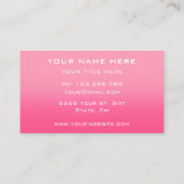 Entwerfen Sie Ihre eigene rosa Visitenkartenvorlag Visitenkarte (Rückseite)