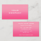 Entwerfen Sie Ihre eigene rosa Visitenkartenvorlag Visitenkarte (Vorne/Hinten)