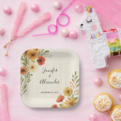 Entwerfen Sie Ihre eigene rustikale Blumenhochzeit Pappteller (Party)