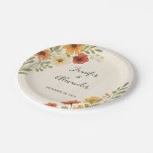 Entwerfen Sie Ihre eigene rustikale Blumenhochzeit Pappteller (Schrägansicht)