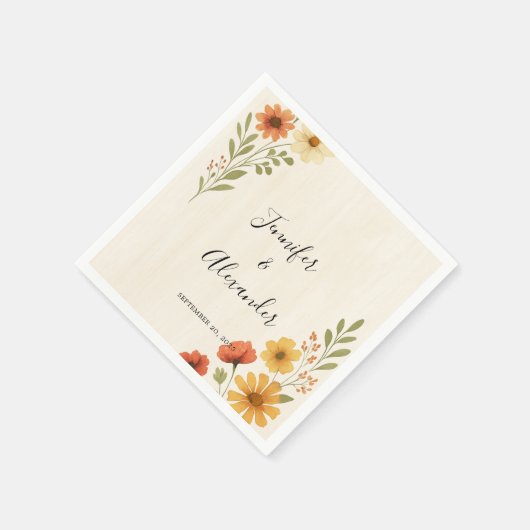 Entwerfen Sie Ihre eigene rustikale Blumenhochzeit Serviette (Ecke)