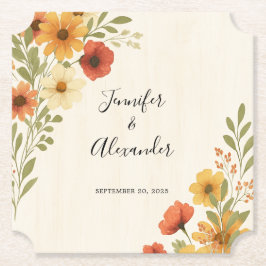 Entwerfen Sie Ihre eigene rustikale Blumenhochzeit Untersetzer