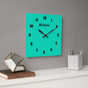 Entwerfen Sie Ihre eigene schwarze und türkis Uhr 