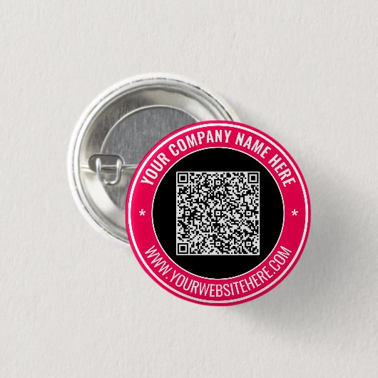 Entwerfen Sie Ihre eigene Werbe-QR-Code-Schaltfläc Button (Vorne & Hinten)