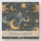 Entwerfen Sie Ihre eigene "Wistful Sun & Moon Cele Steinuntersetzer (Vorderseite)