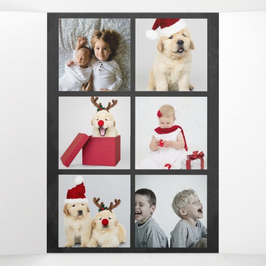 Entwerfen Sie Ihre eigene Zehn-Collage-Tafel Dreifach Gefaltete Urlaubskarte (Innenseite Mitte)