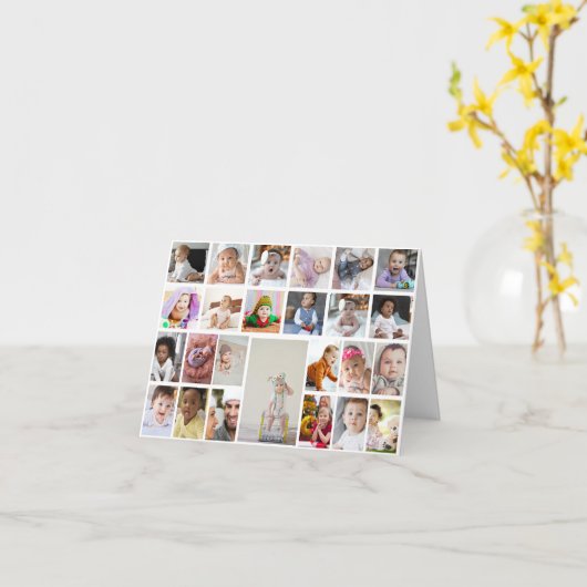 Entwerfen Sie Ihre eigenen 25 Bilder Collage Gerah Karte (Gelbe Blume)