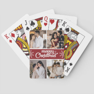 Entwerfen Sie Ihre eigenen 4 Foto Collage Weihnach Spielkarten