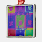 Entwerfen Sie Ihre eigenen besonderen Santa HoHoho Silbernes Ornament (Links)