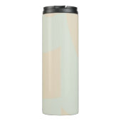 Entwerfen Sie Ihre eigenen Blue and Tan Wirbel Thermosbecher (Rückseite)