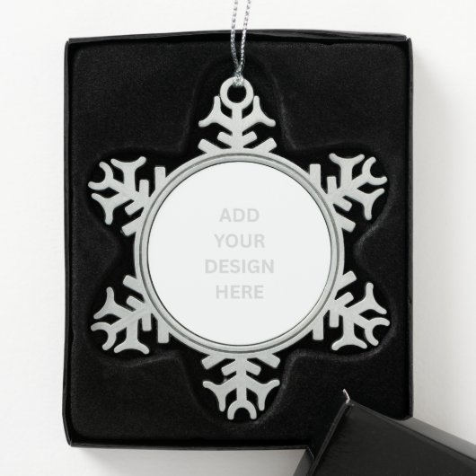 Entwerfen Sie Ihre eigenen Design-Pewter Snowflake Schneeflocken Zinn-Ornament (Box)