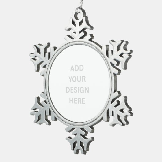 Entwerfen Sie Ihre eigenen Design-Pewter Snowflake Schneeflocken Zinn-Ornament (Rechts)