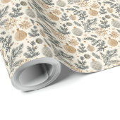 Entwerfen Sie Ihre eigenen Goldenen Ornamente Pine Geschenkpapier (Rolleneckpunkt)