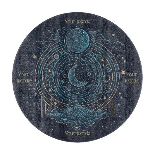 Entwerfen Sie Ihre eigenen Himmelsmonde & Mountain Schneidebrett