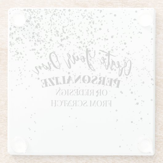 Entwerfen Sie Ihre eigenen Maßstäbe Glasuntersetzer (Rückseite)