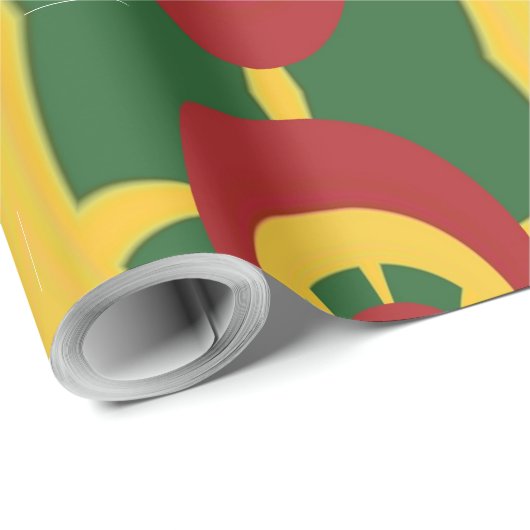 Entwerfen Sie Ihre eigenen Rasta Farben Rotes Gold Geschenkpapier (Rolleneckpunkt)