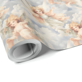 Entwerfen Sie Ihre eigenen romantischen rosa Engel Geschenkpapier