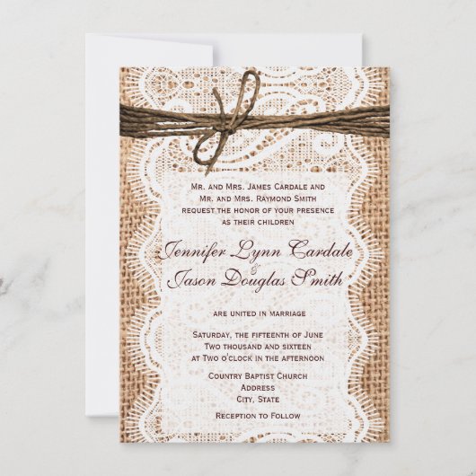 Entwerfen Sie Ihre eigenen rustikalen Hochzeitsein Einladung (Vorderseite)