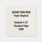 Entwerfen Sie Ihren eigenen 4,75" ECRU Cocktail Na Serviette (Vorderseite)