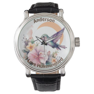Entwerfen Sie Ihren eigenen Aquarell Hummingbird-I Armbanduhr
