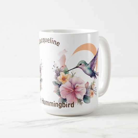 Entwerfen Sie Ihren eigenen Aquarell Hummingbird-I Kaffeetasse (VorderseiteRechts)