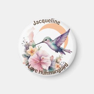 Entwerfen Sie Ihren eigenen Aquarell Hummingbird-I Magnet
