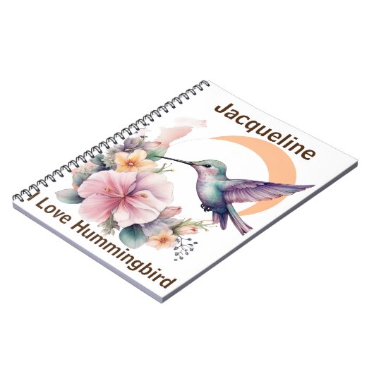 Entwerfen Sie Ihren eigenen Aquarell Hummingbird-I Notizblock (Linke Seite)