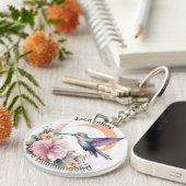 Entwerfen Sie Ihren eigenen Aquarell Hummingbird-I Schlüsselanhänger (Vorderseite rechts)