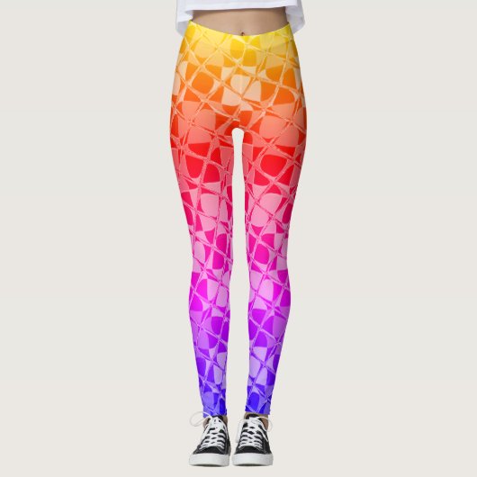 Entwerfen Sie Ihren eigenen lebendigen Regenbogen Leggings (Vorderseite)