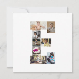 Entwerfen Sie Ihren eigenen Letter E FotoCollage Ankündigung