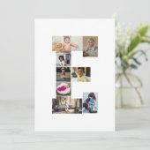 Entwerfen Sie Ihren eigenen Letter E FotoCollage Ankündigung (Stehend Vorderseite)